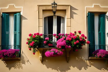 Fototapeta na wymiar window with flowers