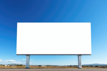 Obraz premium blank billboard on the road empty, banner, advertising, white, template, advertisement, poster, display, 