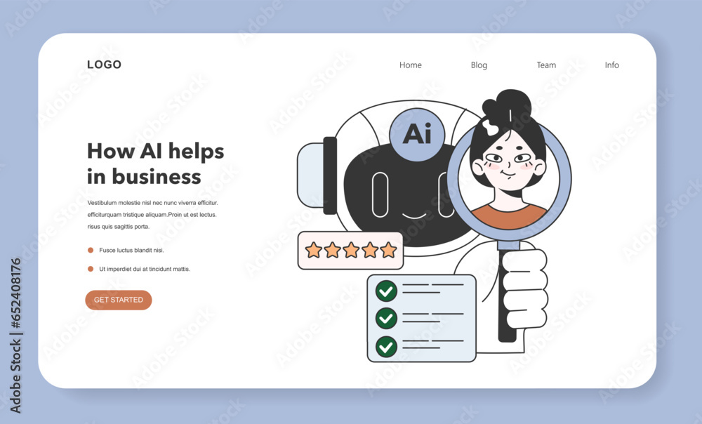 Wall mural help of artificial intelligence for business web banner or landing page.
