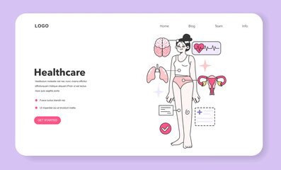 Modern wellbeing practice web banner or landing page. Annual medical