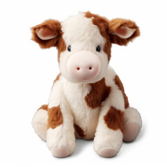Toy cow on white background
