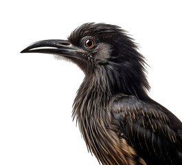 Obraz premium Black Sicklebill bird isolated on transparent background. Concept of wildlife.