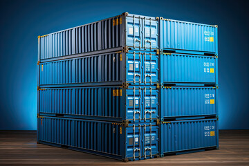 shipping container stack isolated background