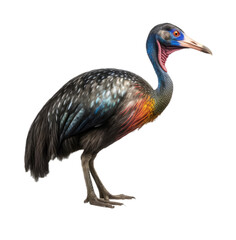 Fototapeta premium Cassowary bird isolated on transparent background. Concept of wildlife.