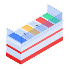 Get this isometric icon of restaurant table 