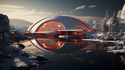 Innovative design and remarkable futuristic structure, Modern architecture - obrazy, fototapety, plakaty
