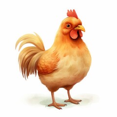 chicken drawing on white background.