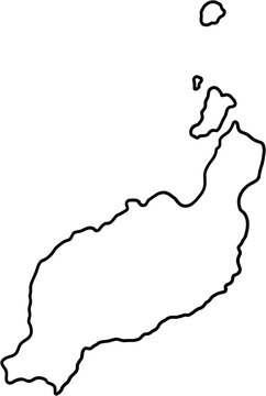 doodle freehand drawing of lanzarote island map.