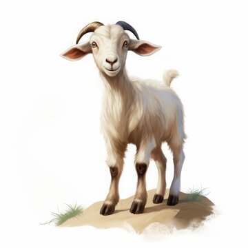 goat color cartoon drawing on white background.