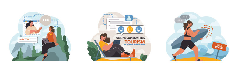 Solo travel, honeymoon set. Female character traveling alone.