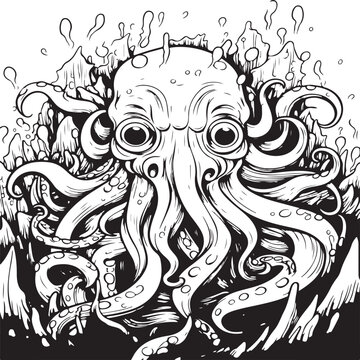 deep sea monster coloring page