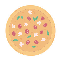 Pizza. Single flat color icon. Vector illustration.
