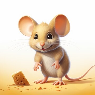 mouse cartoon drawing on white background.