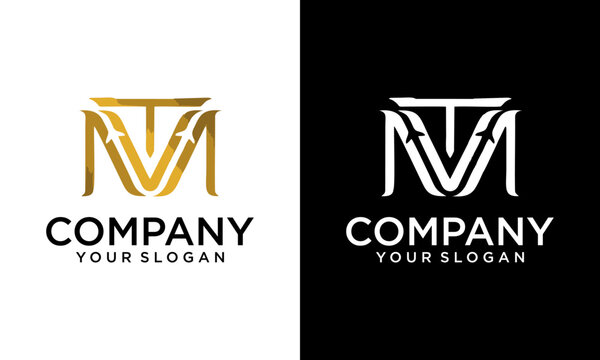 TVM or VTM monogram vector logo. Three letters logo combined. Logo for product, brand, business, company, and organization