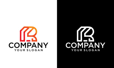 creative design outline letters RPB 