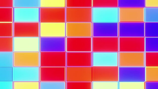 Abstract gradient of colored rectangles shimmering as a background for a nightclub 3d render. Vj loop disco dance music Dj backdrop overlay