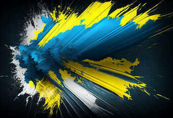 Flag of Ukraine in abstract style. AI Generated