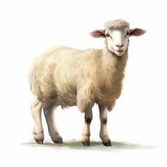 sheep drawing on white background.