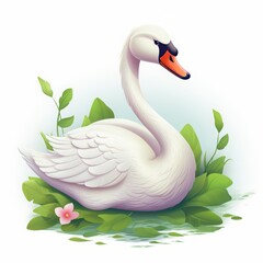 Obraz premium swan drawing on a white background.