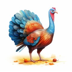 turkey drawing on white background.