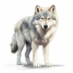 wolf drawing on a white background.