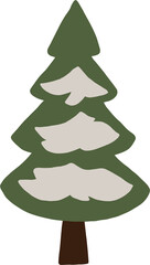 simplicity pine tree freehand drawing
