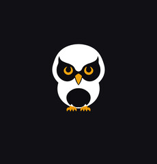 Vector illustration of a cartoon owl on an isolated background