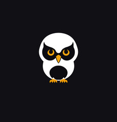 Vector illustration of a cartoon owl on an isolated background