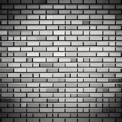 Grey brick wall background texture. Business silver glossy brick. Grey stone pattern. AI generated.