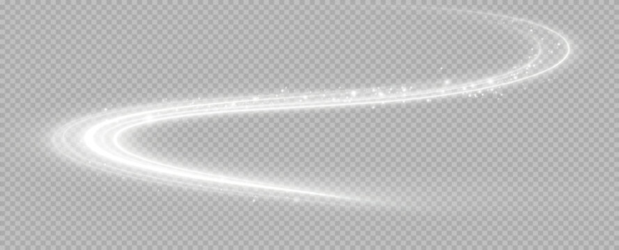 Magic spiral with sparkles.White light effect.Glitter particles with lines.Swirl effect.