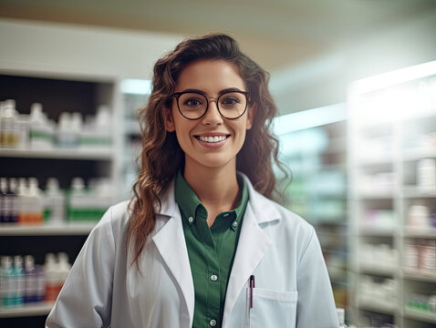 Portrait of a handsome pharmacist working pharmacy