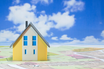 Construction industry and building permit concept with a residen