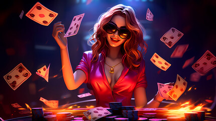 Illustration of entertainment and gambling in a luxury casino