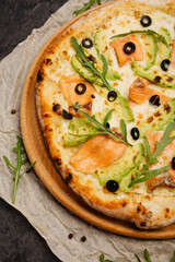 craft pizza in a wood-fired oven