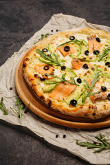 craft pizza in a wood-fired oven