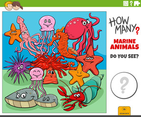 counting cartoon marine animals educational game