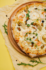 craft pizza in a wood-fired oven