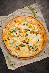 craft pizza in a wood-fired oven