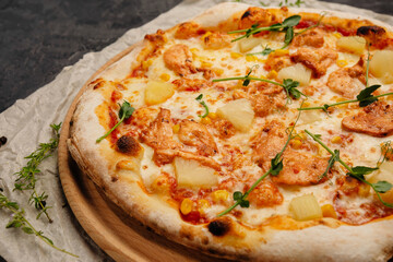 craft pizza in a wood-fired oven