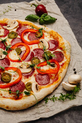 craft pizza in a wood-fired oven