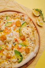 craft pizza in a wood-fired oven