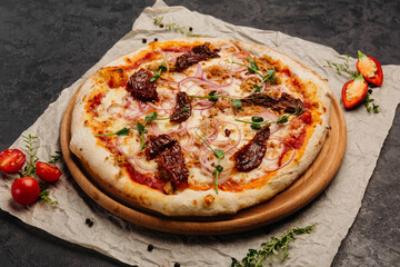 craft pizza in a wood-fired oven