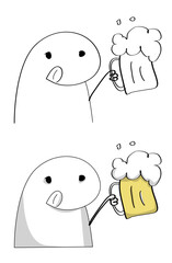 Meme internet : There are lines of holding a glass of beer, inviting you to drink beer, vector, drink.