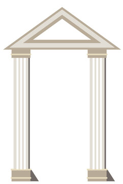 Greek pillars and tympanum