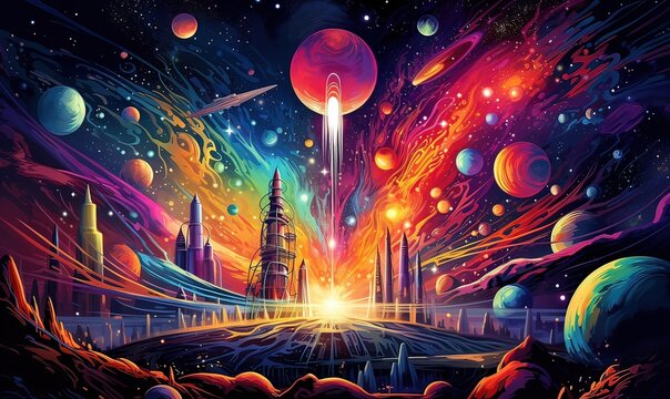 Ai paesaggio fantastico, molti colori