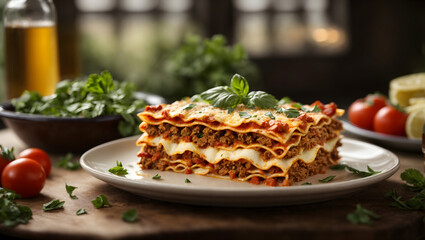 Classic italian lasagna, lasagne al rag&ugrave;
