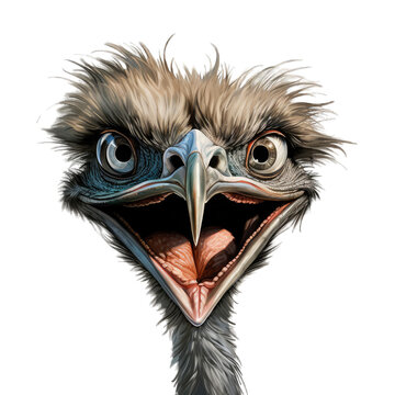 portrait of angry emu