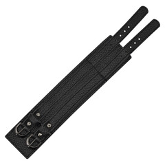 Black leather bracelet. An accessory for rockers, bikers, metalheads, goths and punks. Steampunk...