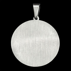 Pendant on the neck in the form of a round medallion. Mock Up for Photoshop. An accessory for...