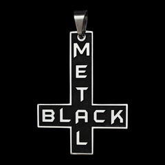 Inverted cross with a pentagram. Black Metal. Occult Subject, Satanism, Baphomet, Devil, Satan, Lilith, Sigel, Beelzebub, Dark Magic. Accessory for rockers, bikers, metalheads, goths and punks.